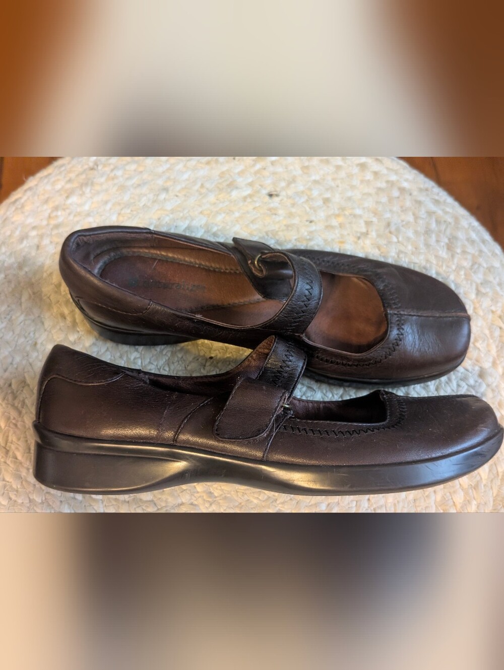 Naturalizer Dark Brown Leather Mary Jane Loafers